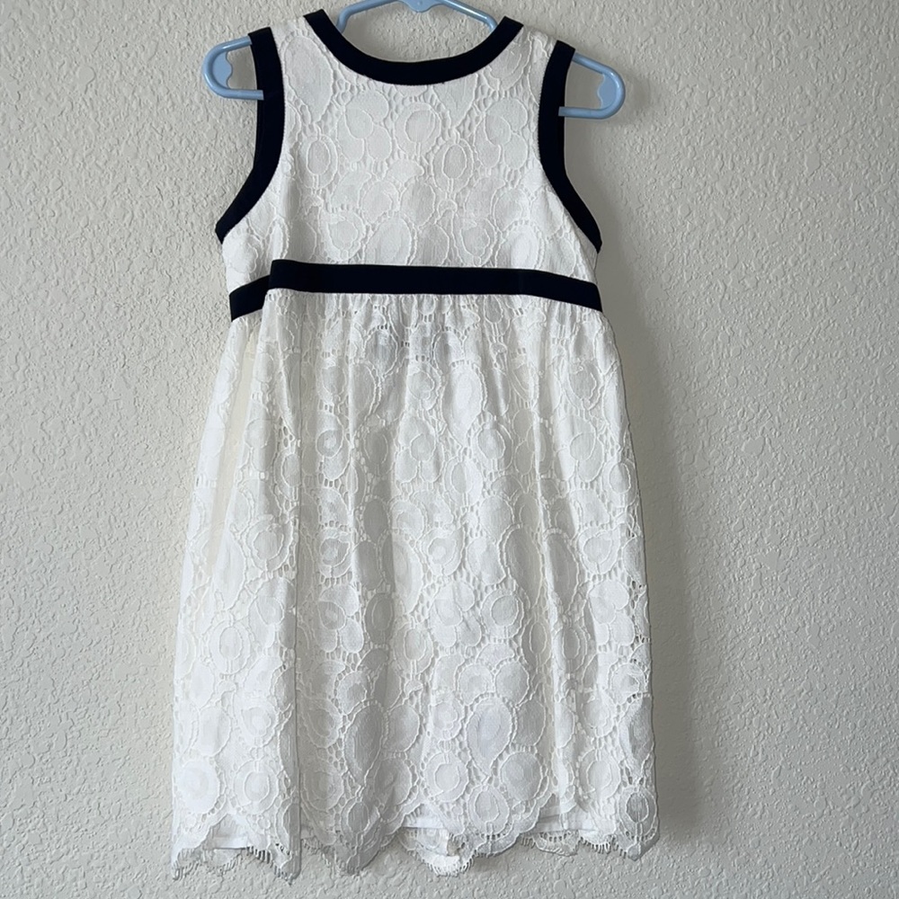 Girls Milly Minis Black and White Lace Detailed Summer Dress